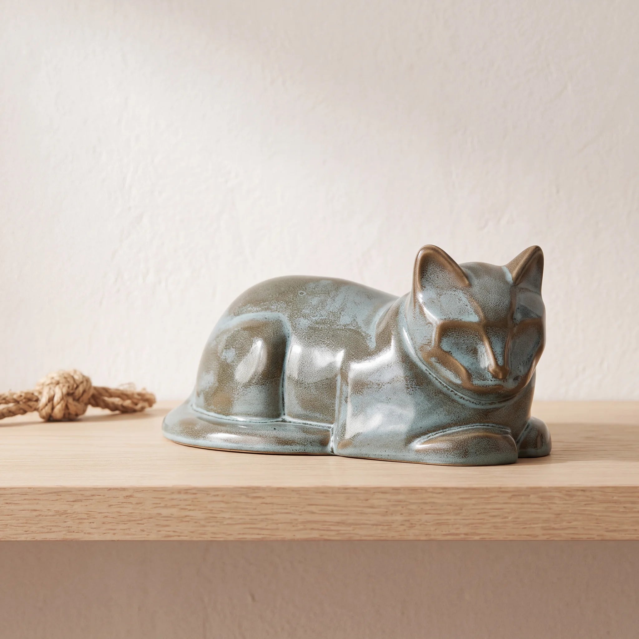 Lying-Cat-Urn-for-Ashes-in-Oily-Green-pet_soft_toy_shelf