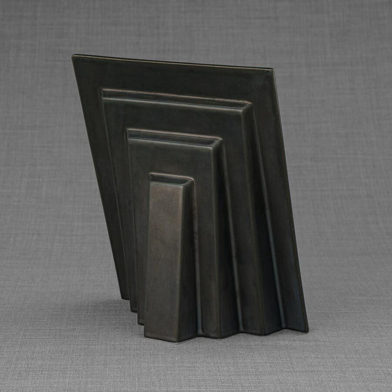 Male Yorkie Portrait Dog Urn for Ashes in Matte Black