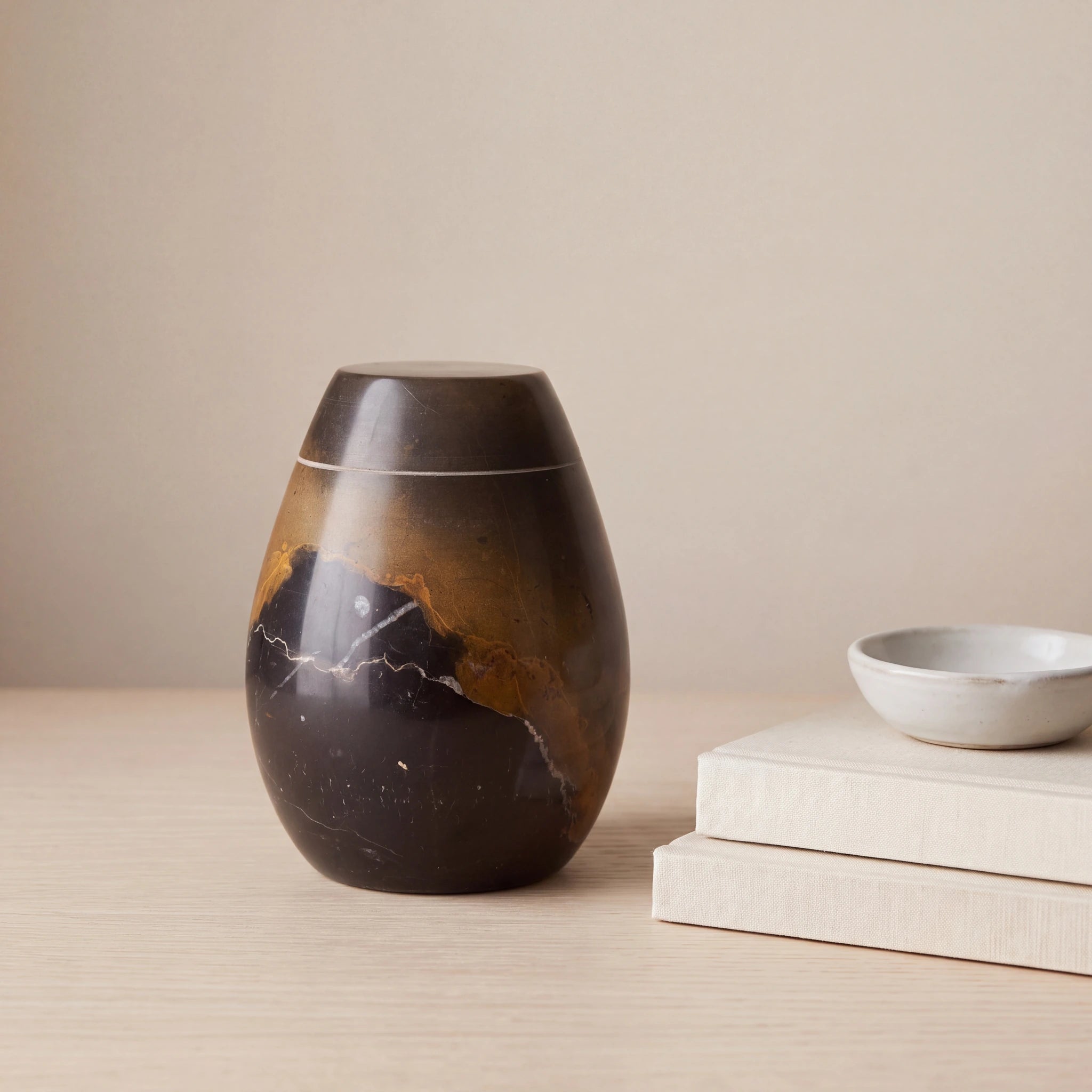 Marble-Keepsake-Urn-For-Ashes-in-Brown-and-Gold-keepsake_books_dish