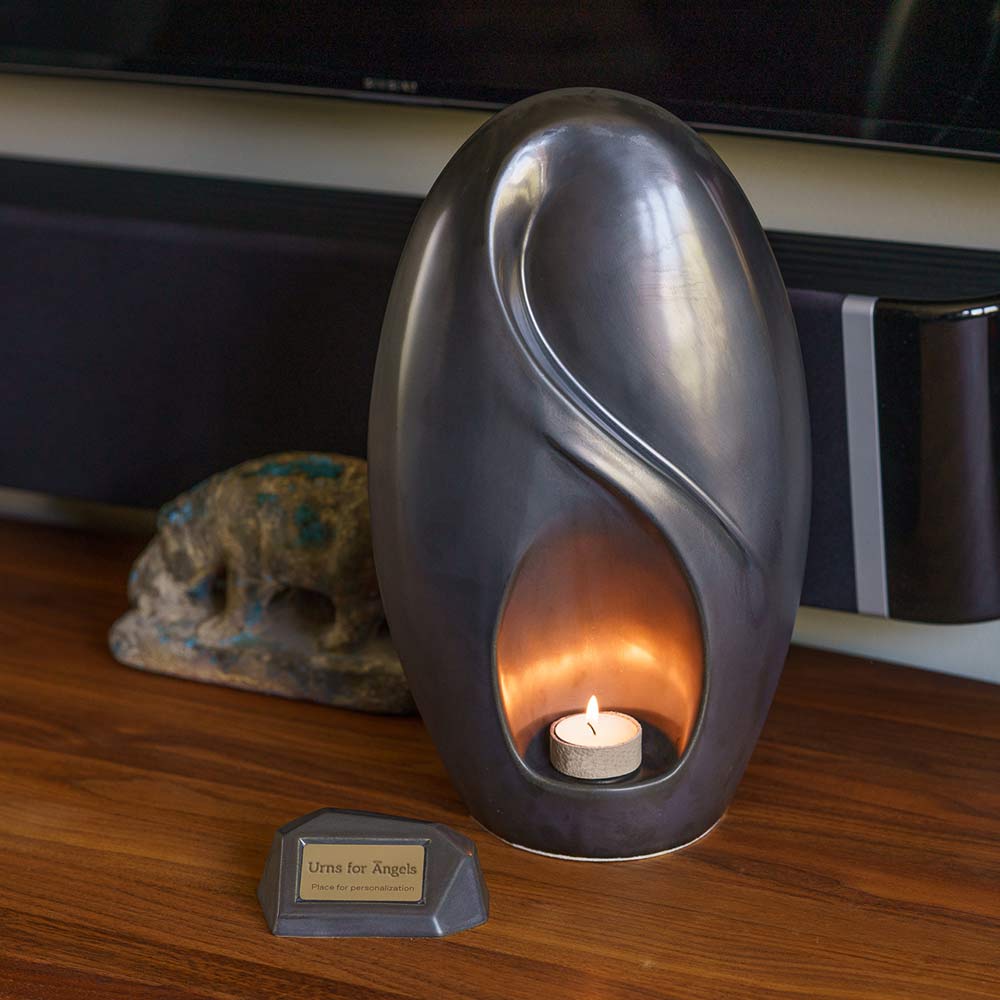 Infinity Adult Cremation Urn for Ashes in Matte Black