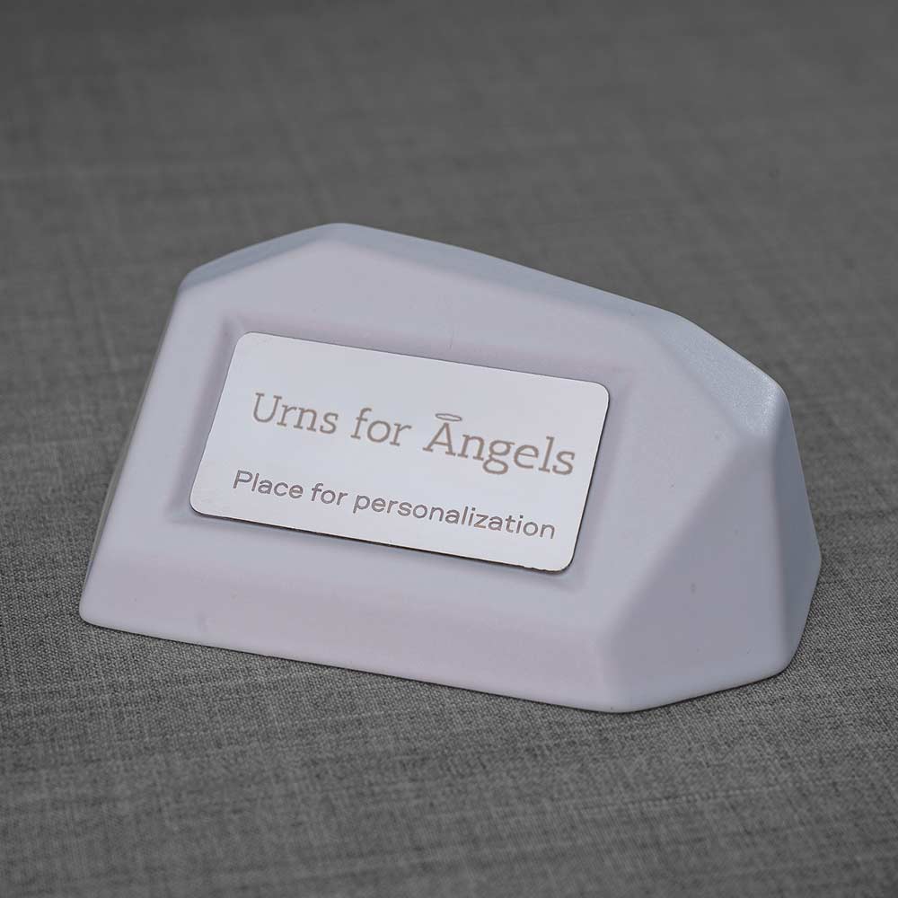 Memorial Nameplate Holder Matte White Left