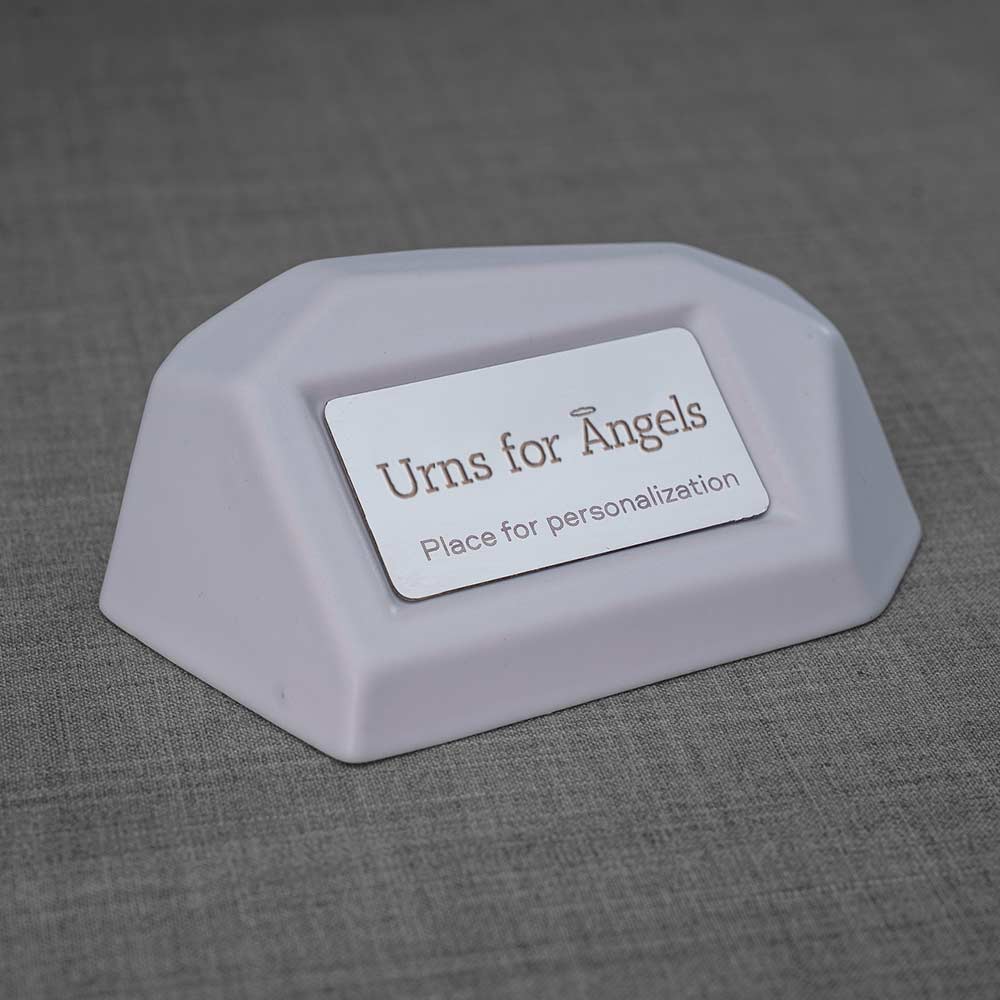 Memorial Nameplate Holder Matte White Right