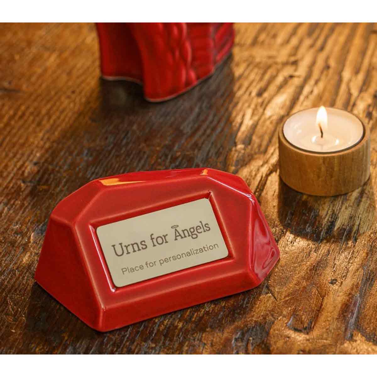 Memorial Nameplate Holder Red in Home