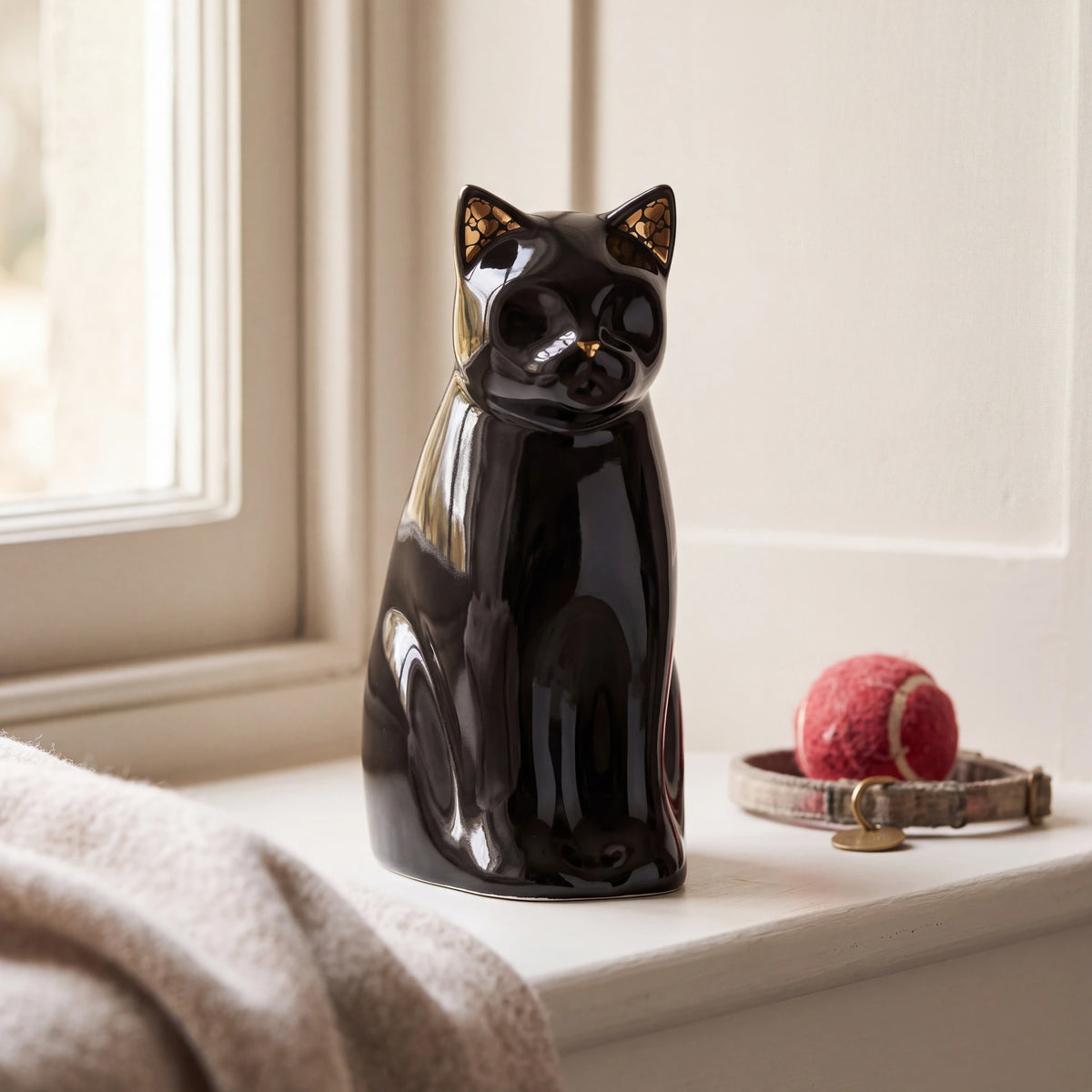 Meow-Cat-Pet-Urn-for-Ashes-in-Black-pet_sunny_sill