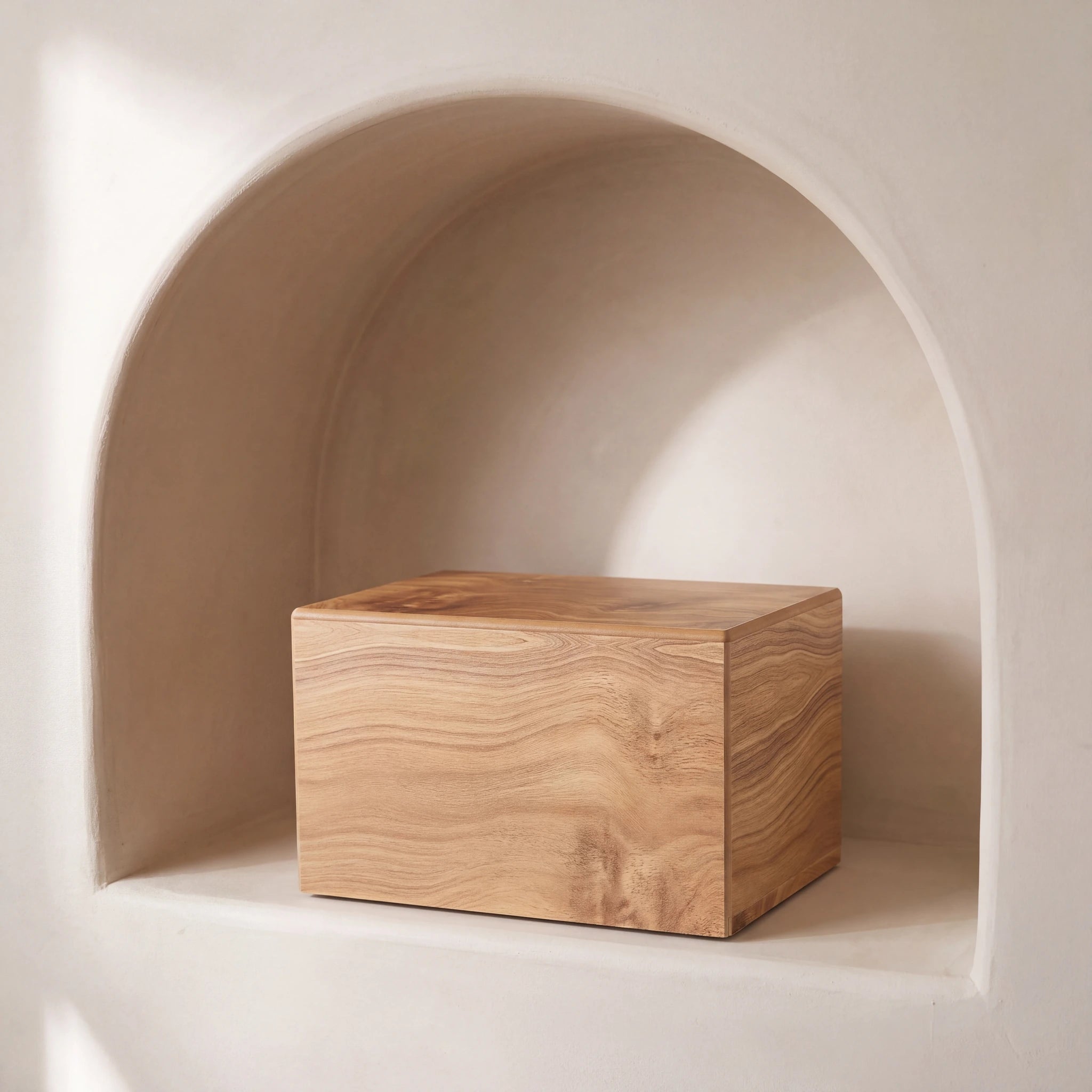 Oak Wood Effect MDF Cremation Urn for Adult Ashes