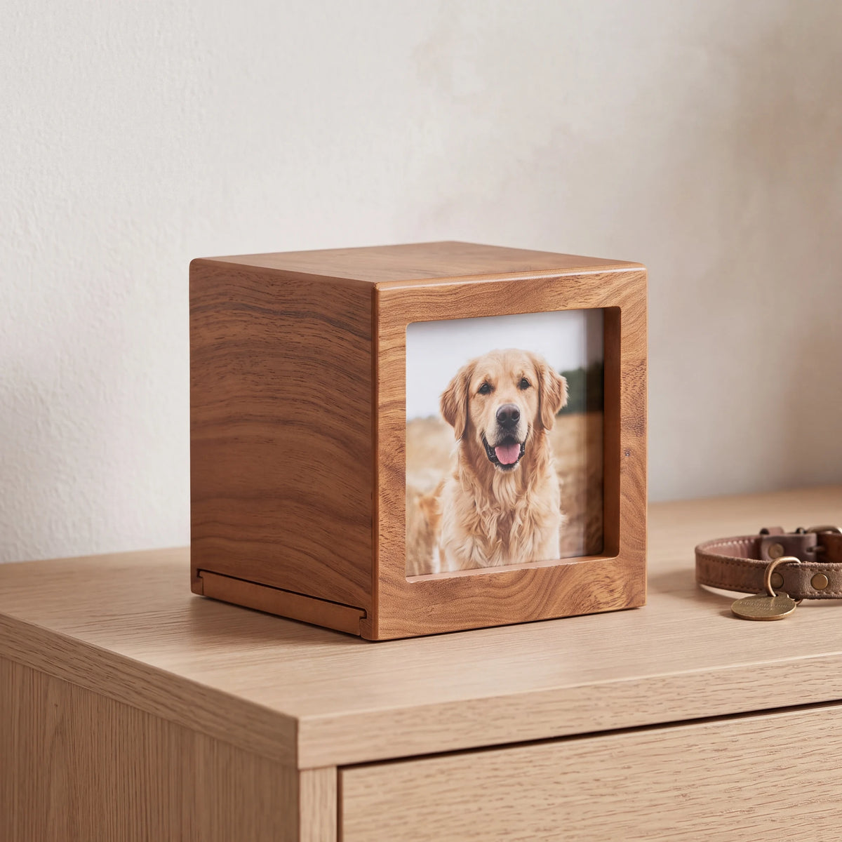 Oak-Wood-Effect-MDF-Photo-Frame-Medium-Urn-for-Ashes-Side-View
