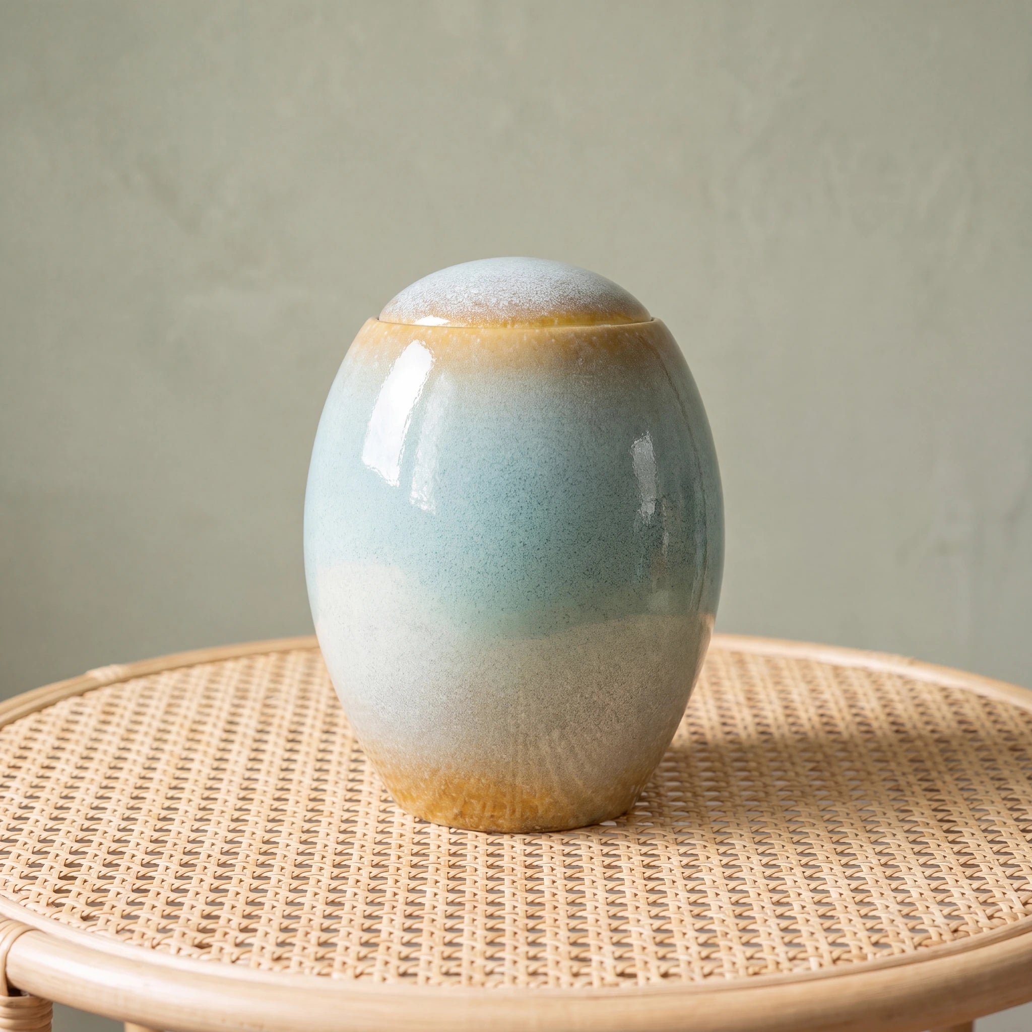 Ocean Blue Modern Adult Cremation Urn for Ashes