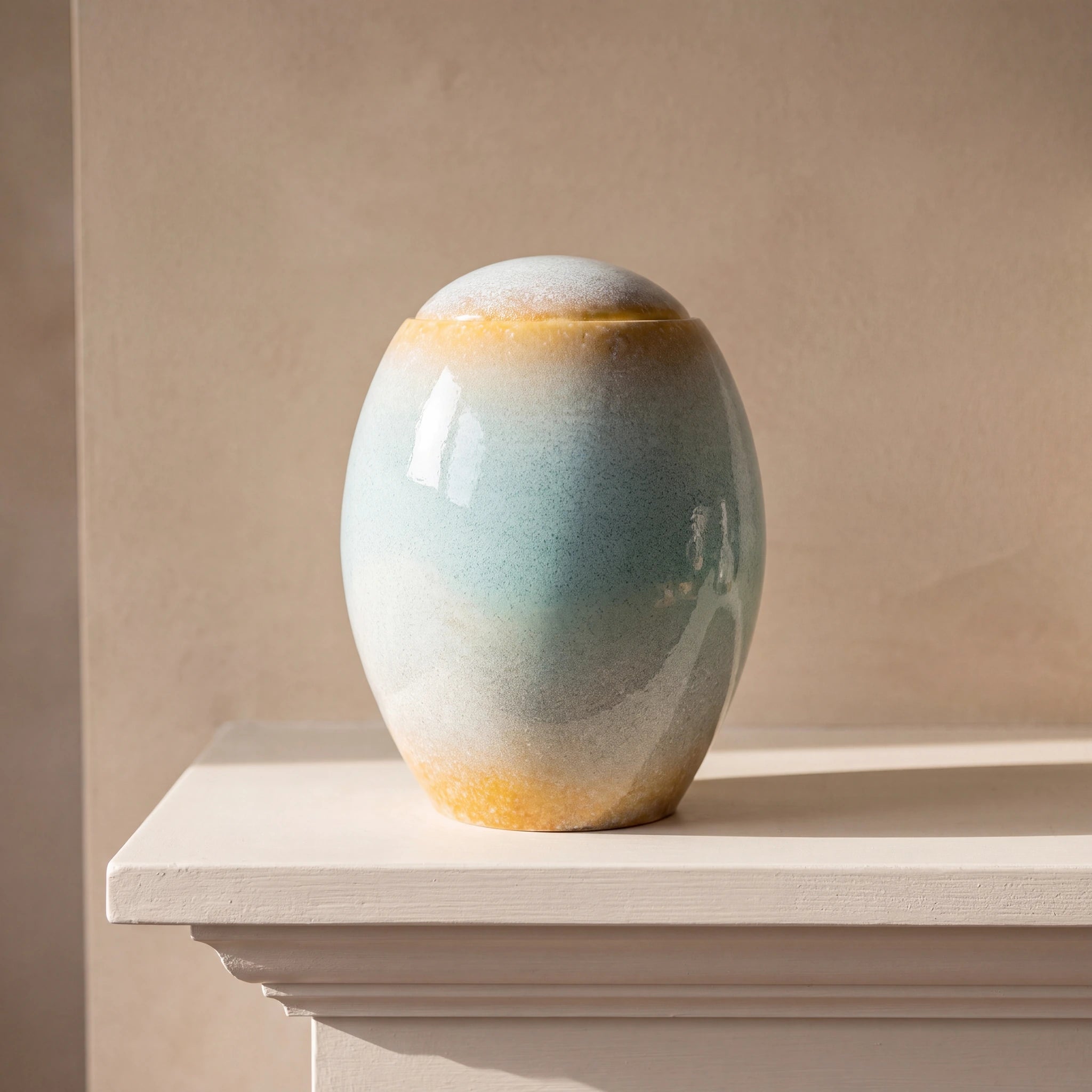 Ocean Blue Modern Adult Cremation Urn for Ashes