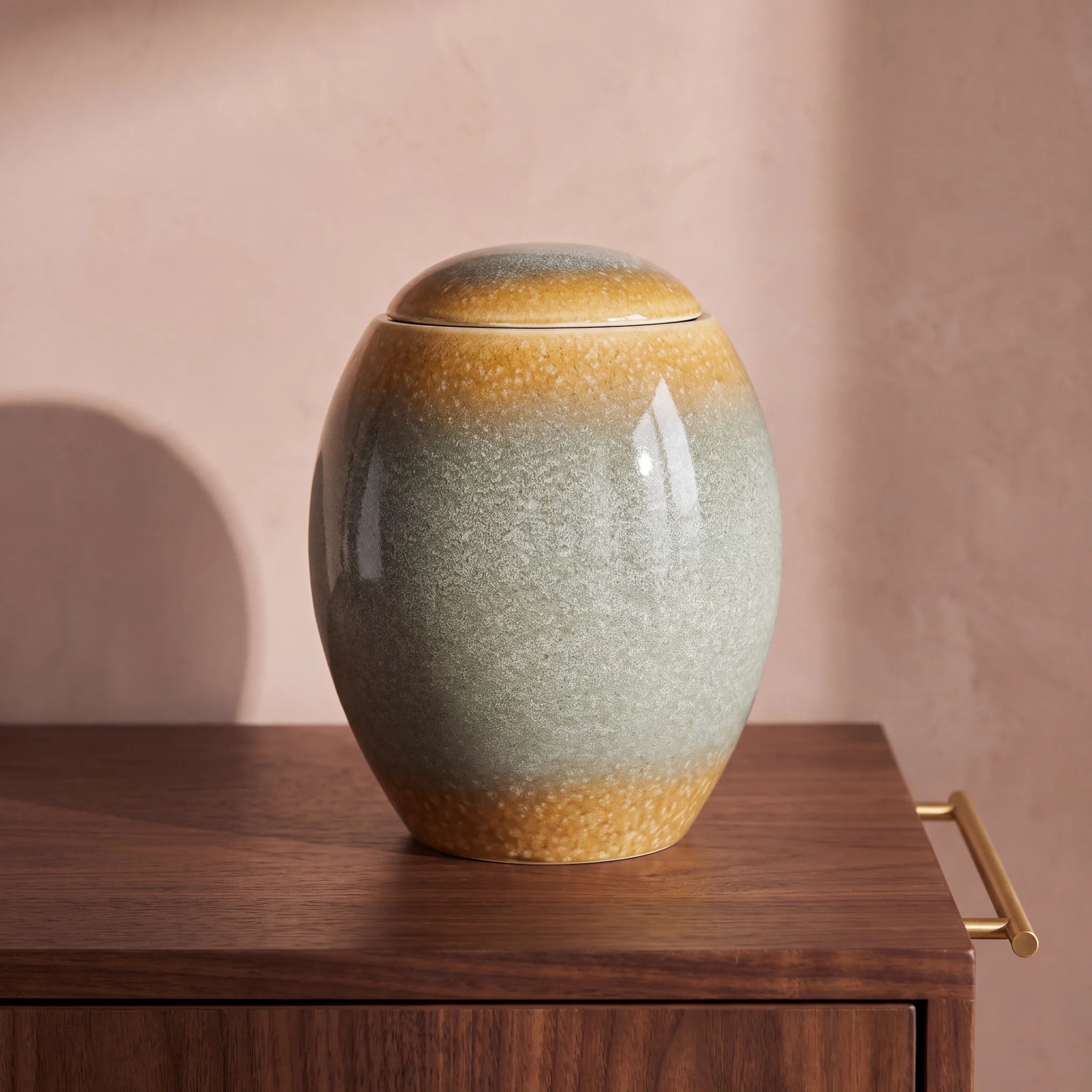 Ocean-Modern-Adult-Cremation-Urn-for-Ashes-Walnut-Sideboard
