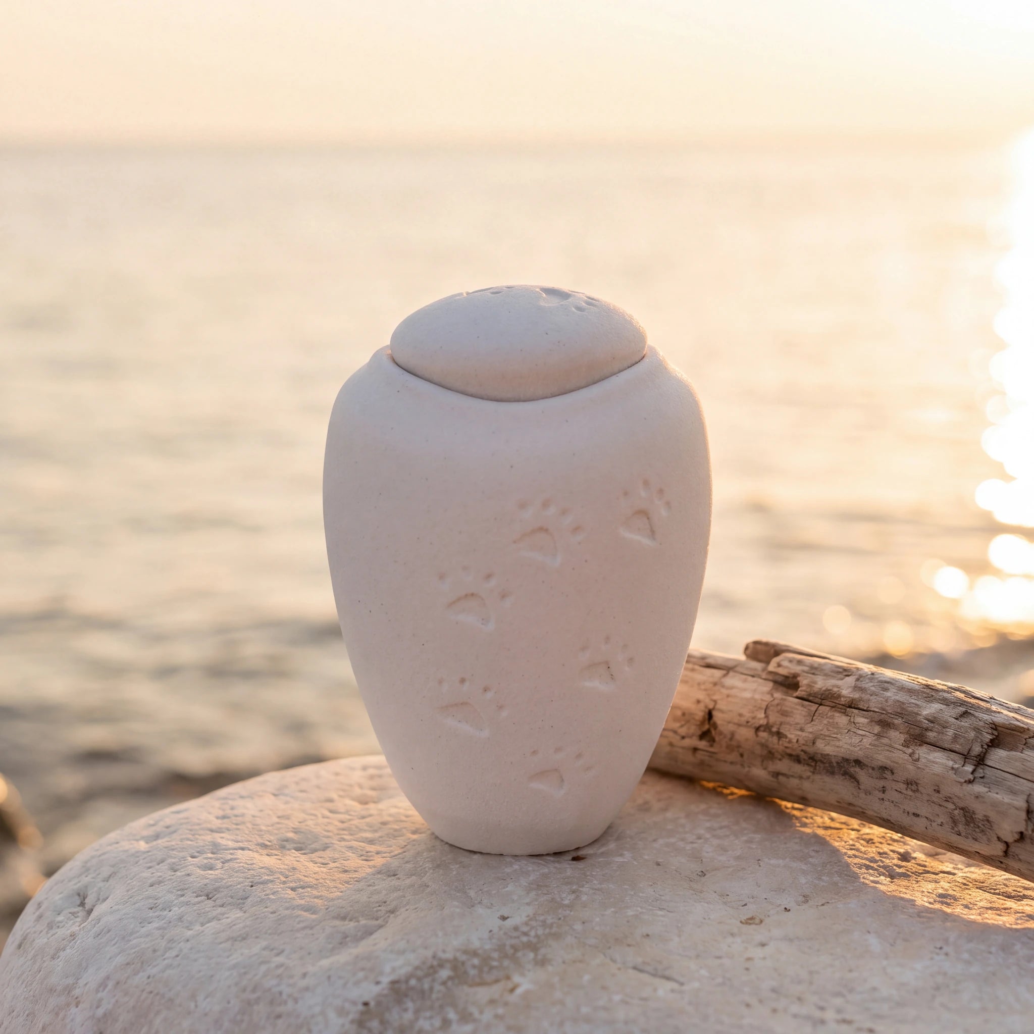 Oceane Quartz Biodegradable Water Urn for Pet Ashes - Large