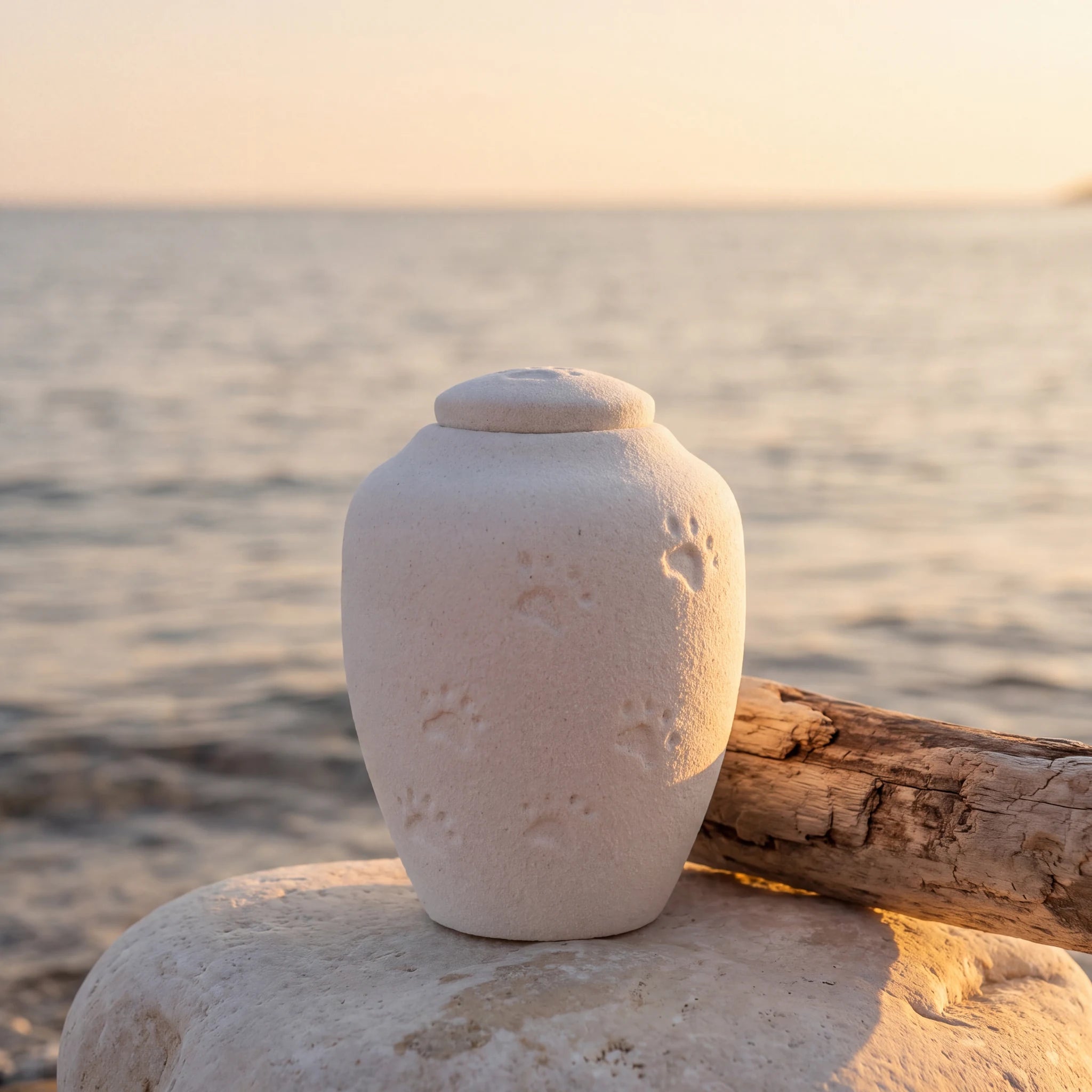 Oceane Quartz Biodegradable Water Urn for Pet Ashes - Medium