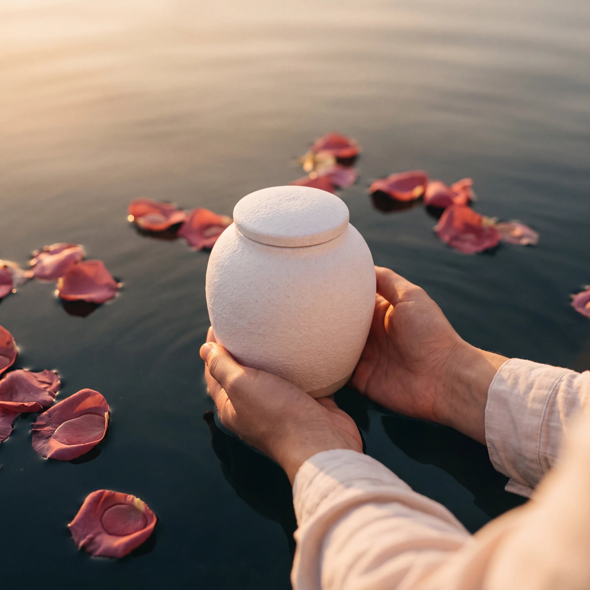 Oceane Quartz Biodegradable Water Urn for Pet Ashes - Small