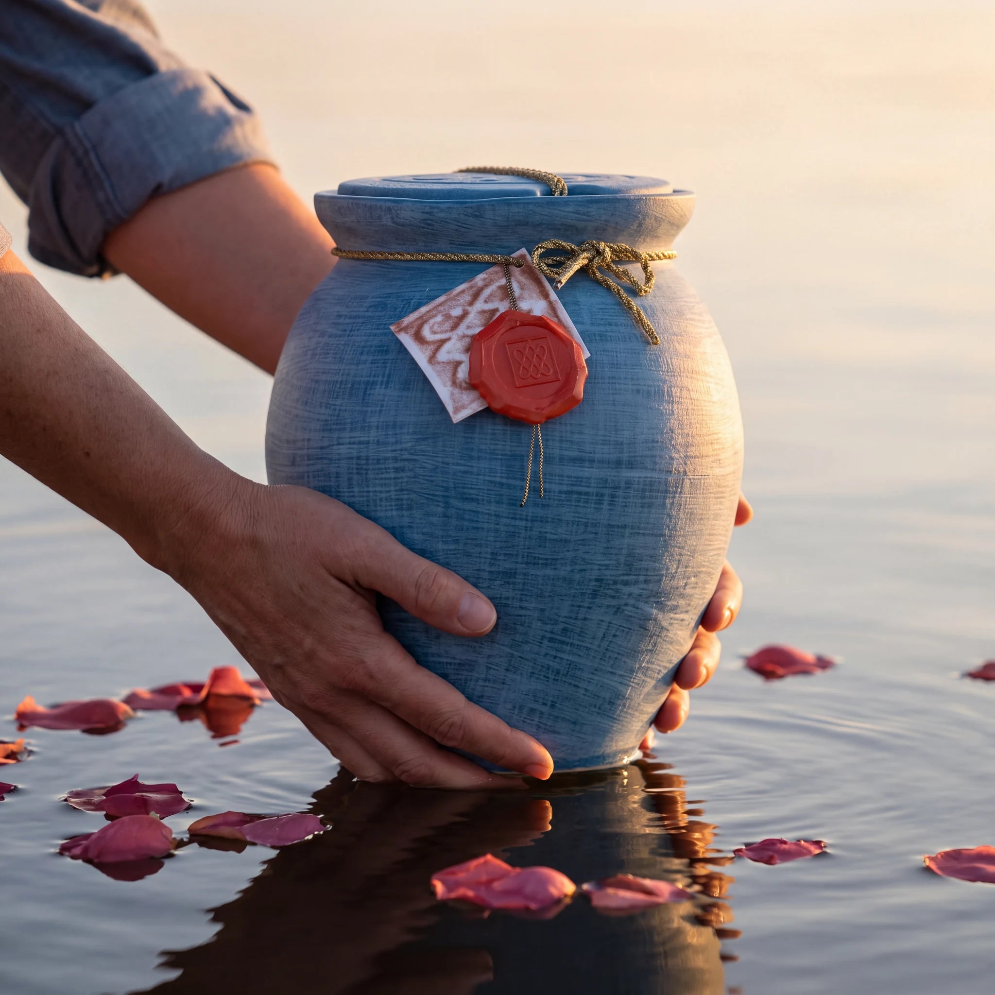 Oceane Roman Biodegradable Water Urn for Ashes - Adult