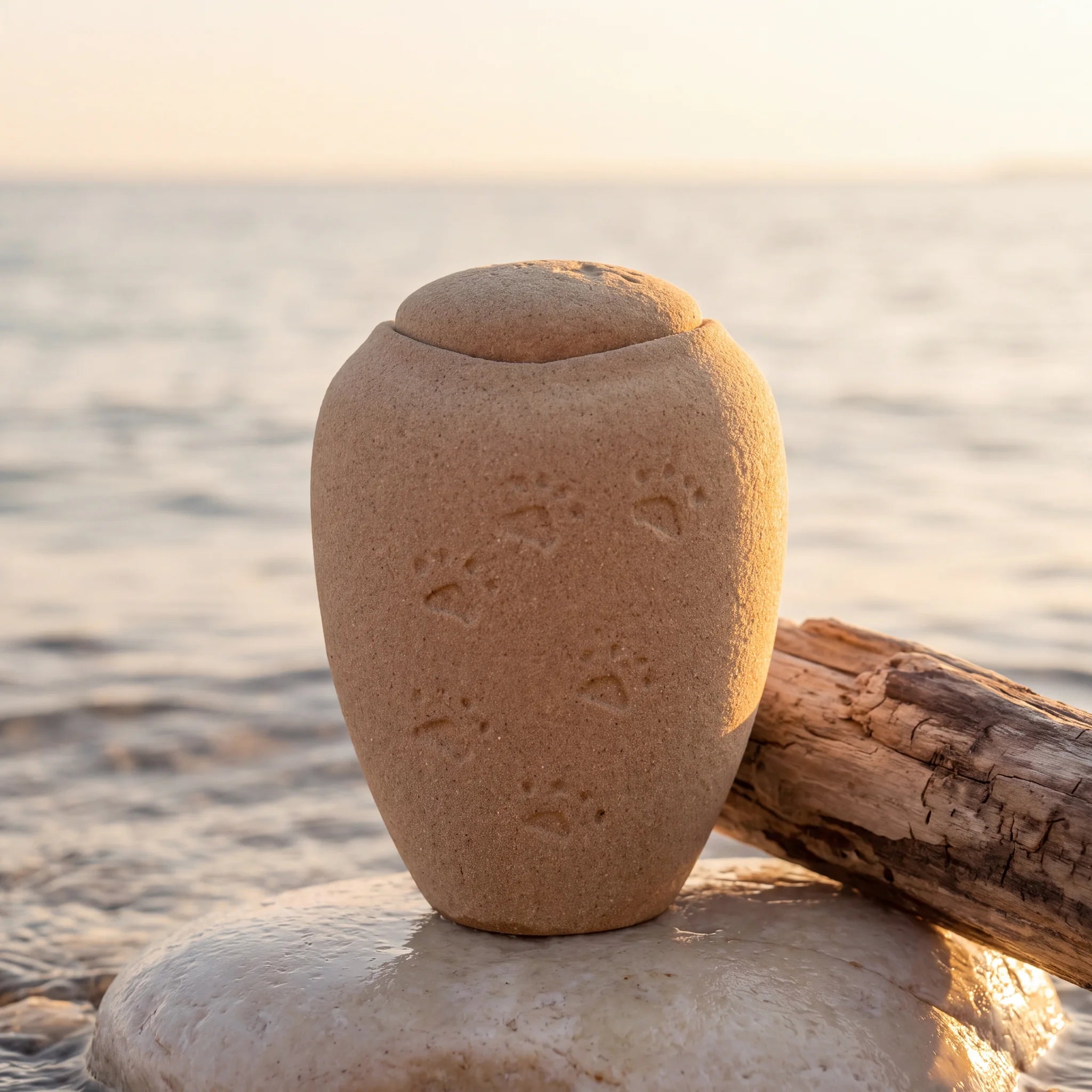 Oceane Sand Biodegradable Water Urn for Pet Ashes - Large