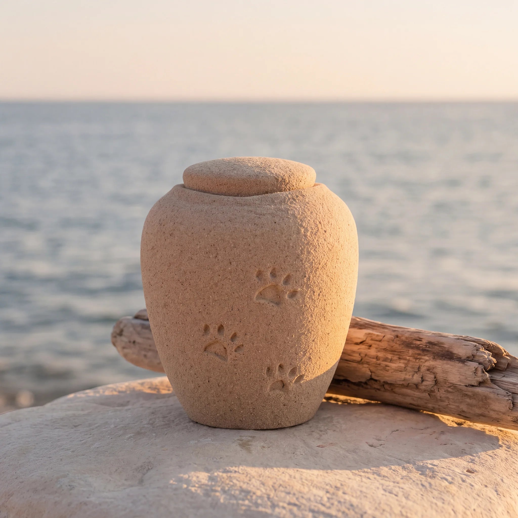 Oceane Sand Biodegradable Water Urn for Pet Ashes - Small