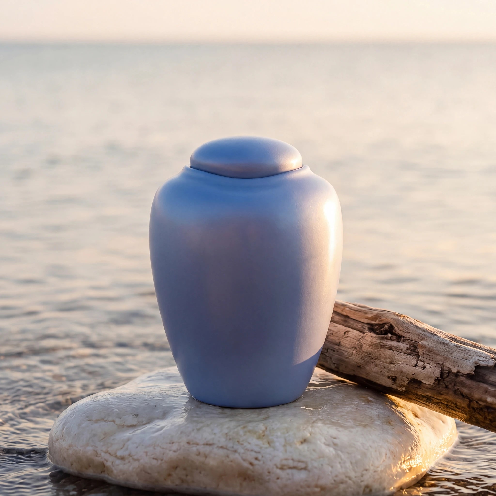 Oceane Traditional Aqua Biodegradable Water Urn for Ashes - Adult