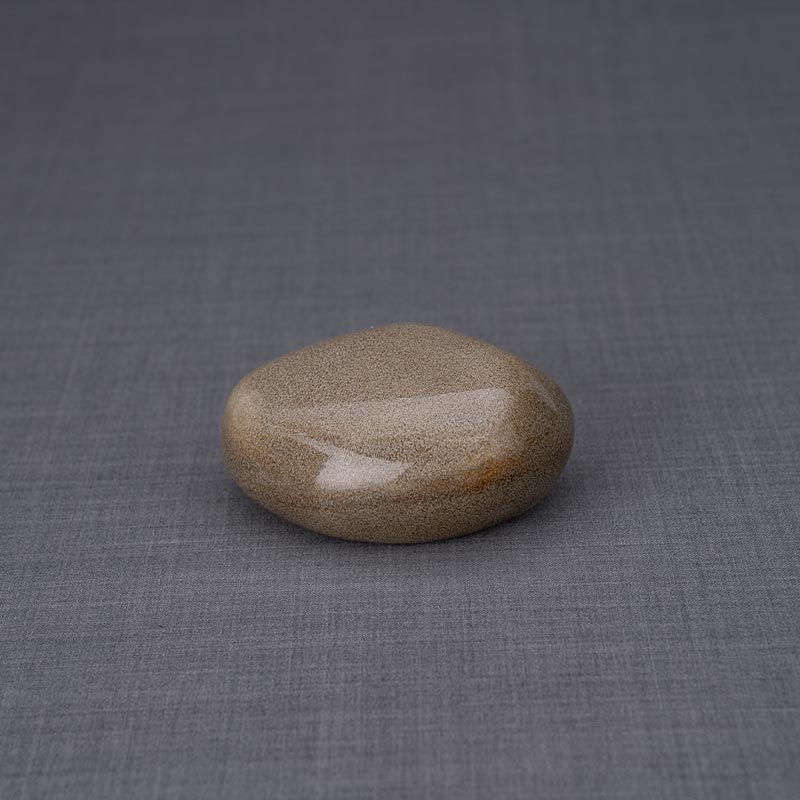 Palm Stone Small Urn for Ashes in Brown