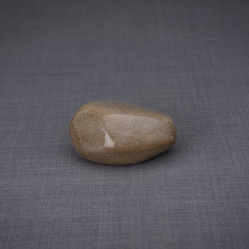 Palm Stone Ashes Keepsake Urn Brown Right View