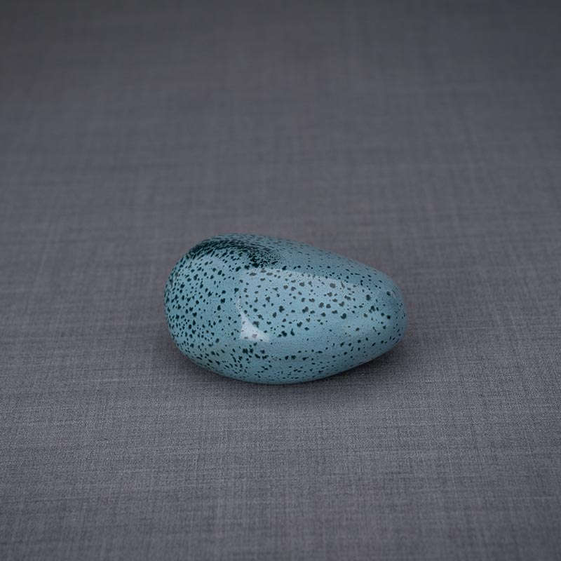 Palm Stone Small Urn for Ashes in Light Blue