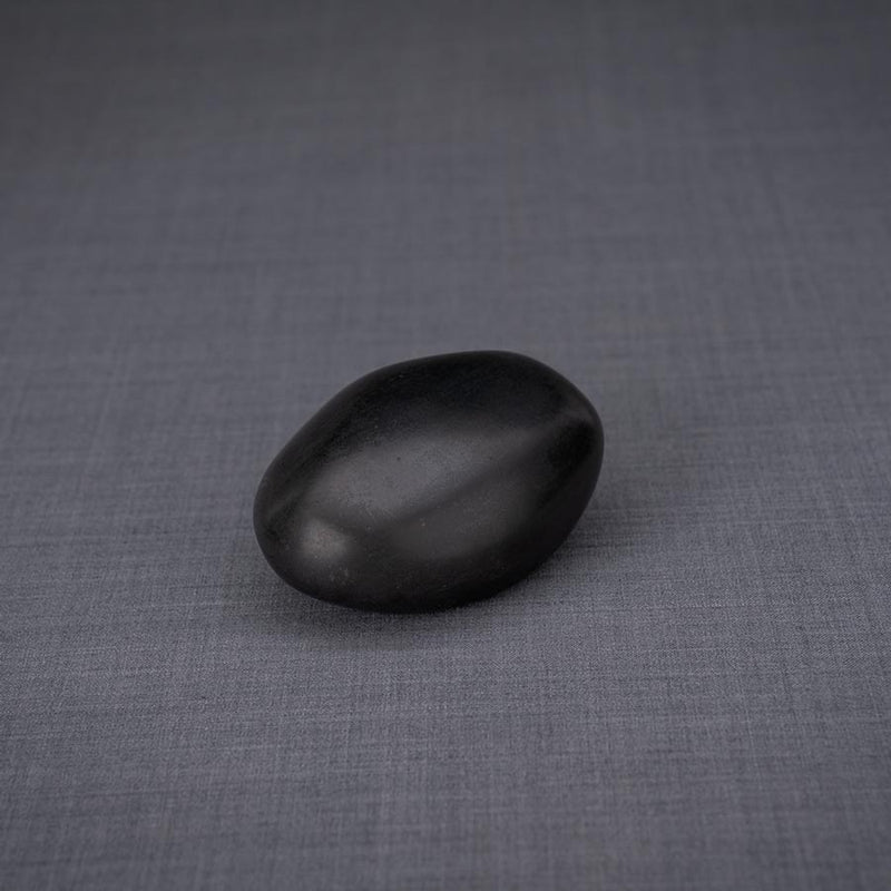 Palm Stone Small Urn for Ashes in Matte Black