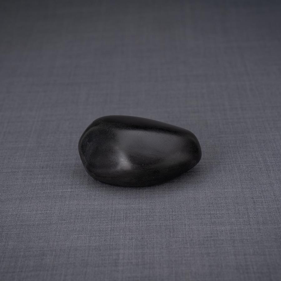 Palm Stone Ashes Keepsake Urn Matte Black Right View