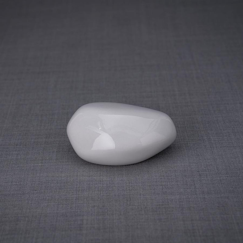 Palm Stone Small Urn for Ashes in White