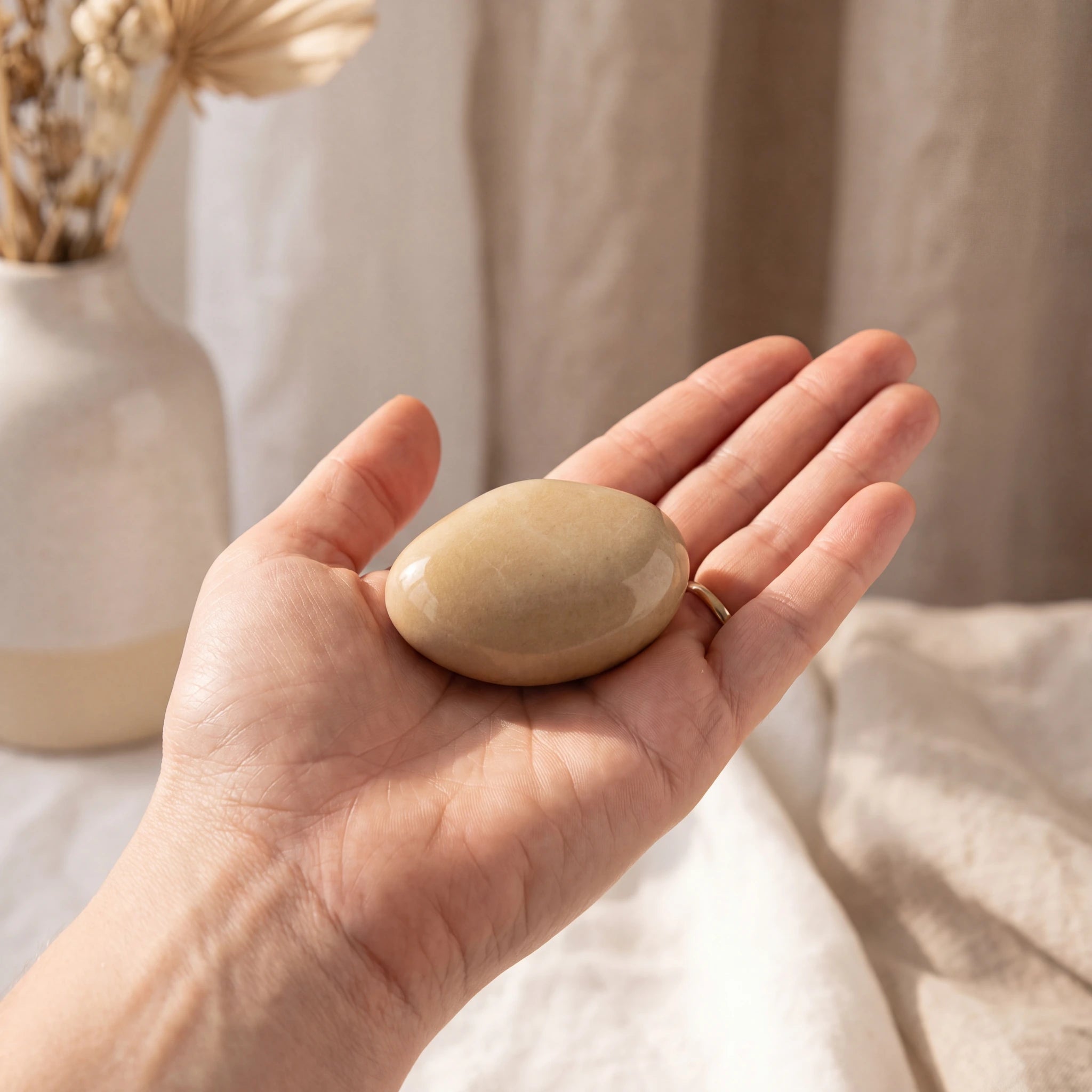Palm-Stone-Small-Urn-for-Ashes-in-Beige-In-the-Palm