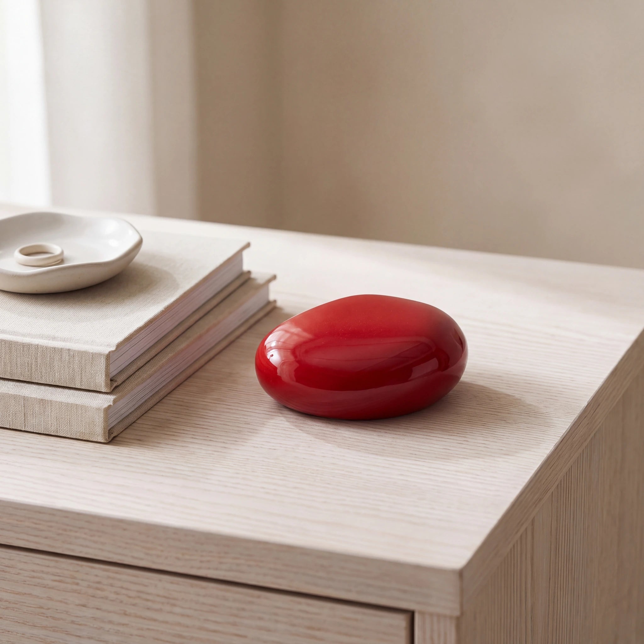 Palm-Stone-Small-Urn-for-Ashes-in-Red-keepsake_books_dish