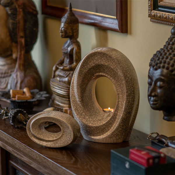 The Passage Small Urn for Ashes in Crackle Glaze