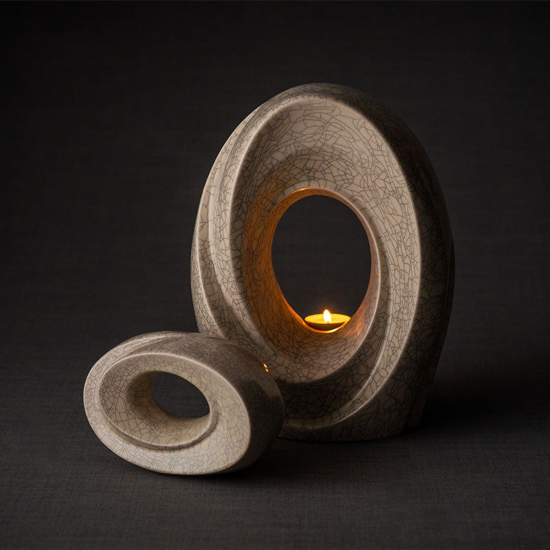 The Passage Small Urn for Ashes in Crackle Glaze