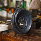 Paw Print Pet Urn for Ashes in Matte Black