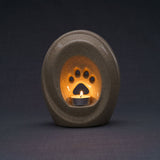 Paw Print Pet Urn for Ashes in Crackle Glaze