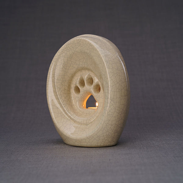 Paw Passage Cremation Urn For Pets Ashes Crackle Glaze Left View