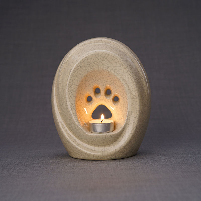 Paw Passage Cremation Urn For Pets Ashes Crackle Glaze Rear View
