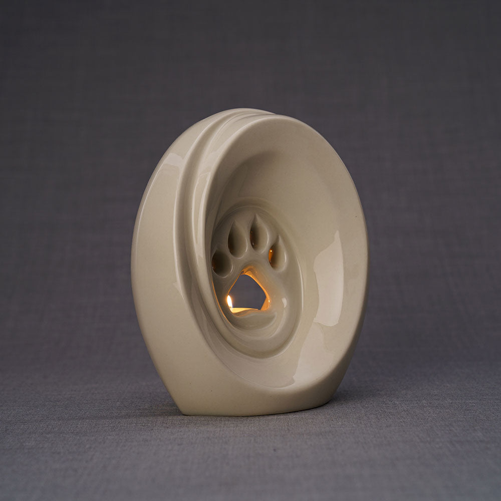 Paw Passage Cremation Urn For Pets Ashes Cream Right View