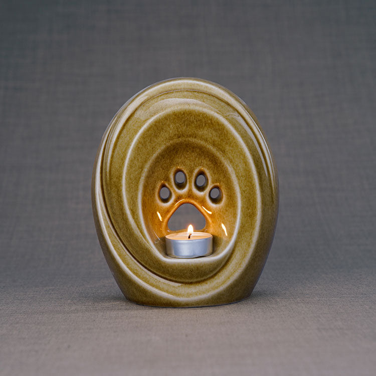 Paw Passage Cremation Urn For Pets Ashes Light Sand Rear View