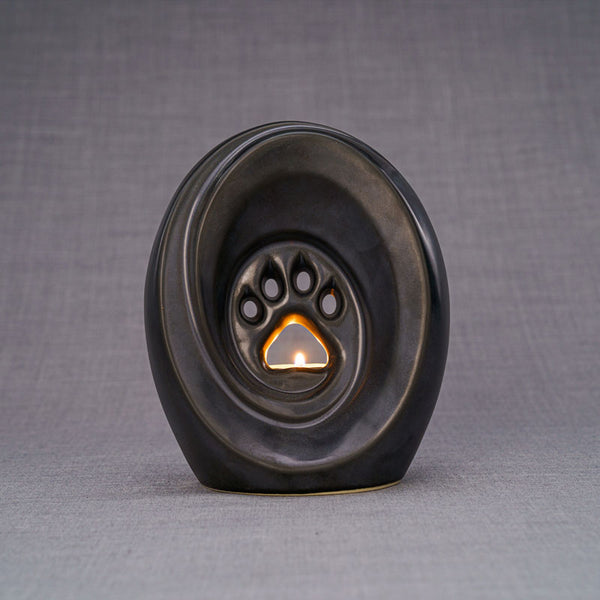 Paw Passage Cremation Urn For Pets Ashes Matte Black Front View
