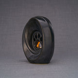 Paw Print Pet Urn for Ashes in Matte Black
