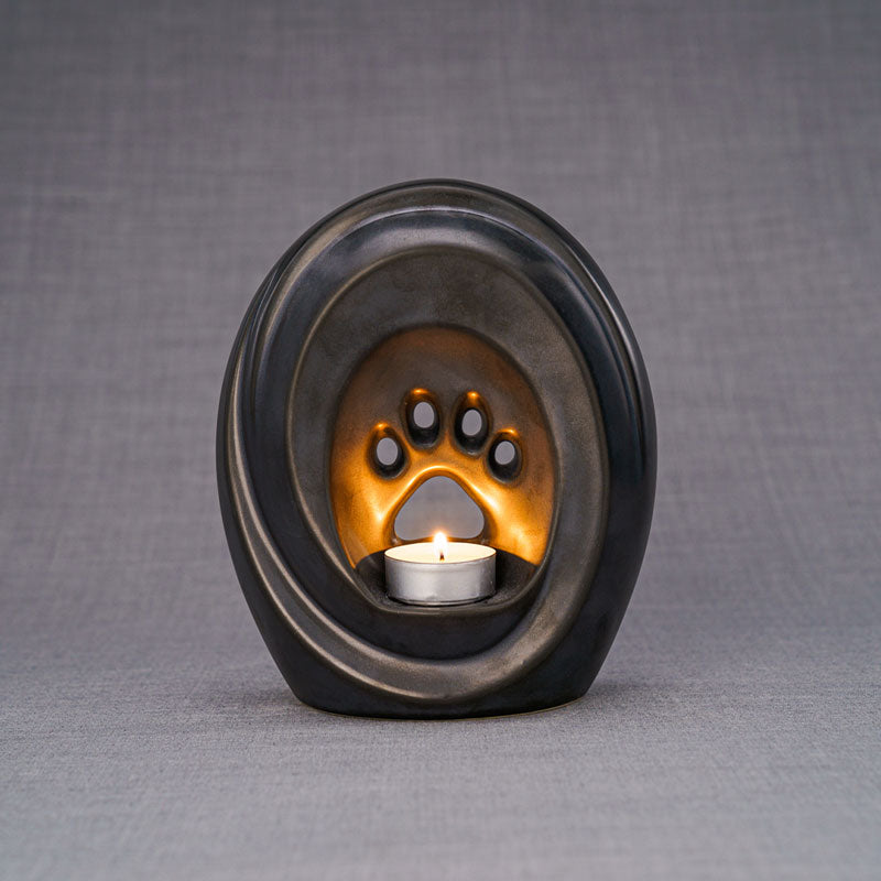 Paw Passage Cremation Urn For Pets Ashes Matte Black Rear View