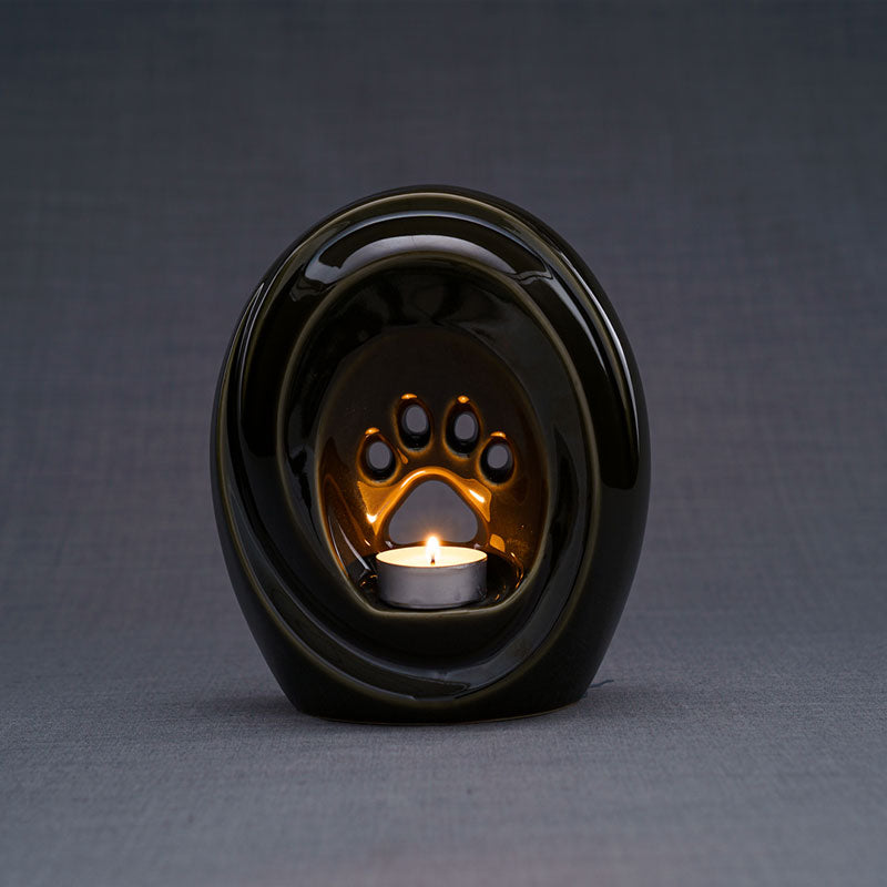 Paw Passage Cremation Urn For Pets Ashes Oily Brown Dark Candle