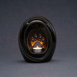 Paw Print Pet Urn for Ashes in Brown