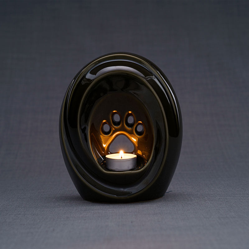Paw Print Pet Urn for Ashes in Brown