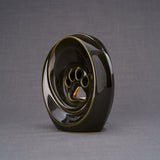 Paw Print Pet Urn for Ashes in Brown