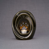 Paw Print Pet Urn for Ashes in Brown