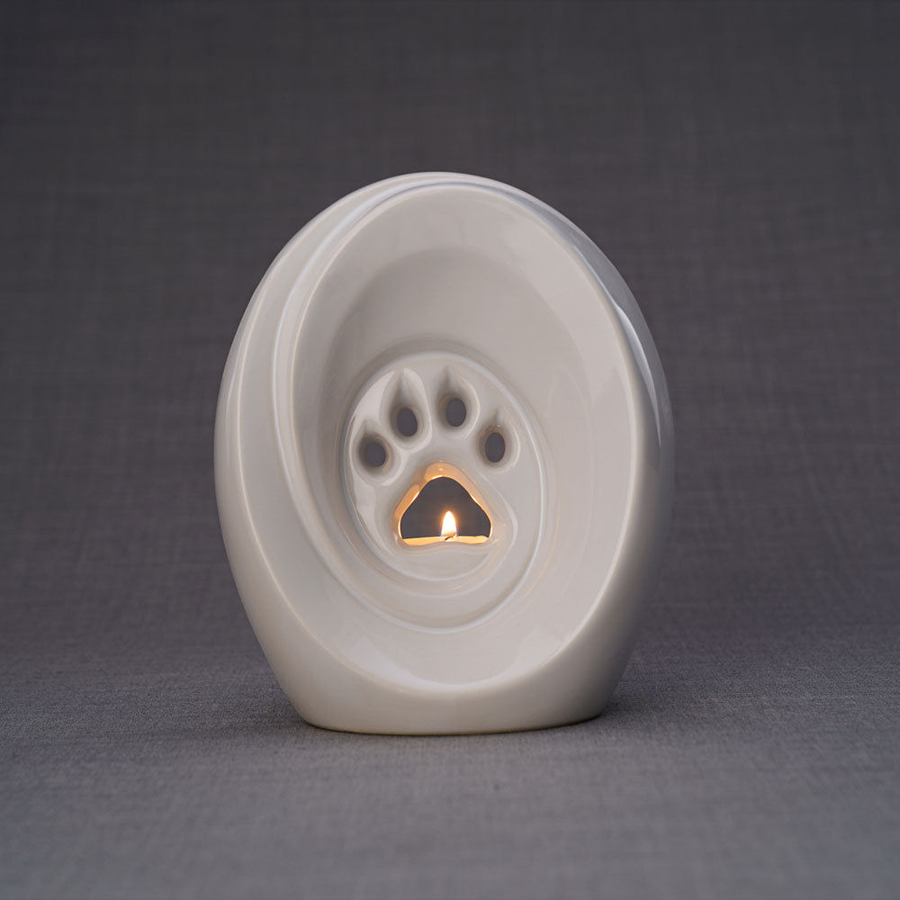 Paw Passage Cremation Urn For Pets Ashes White Front View