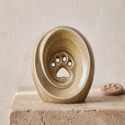 Paw Print Pet Urn for Ashes in Light Sand