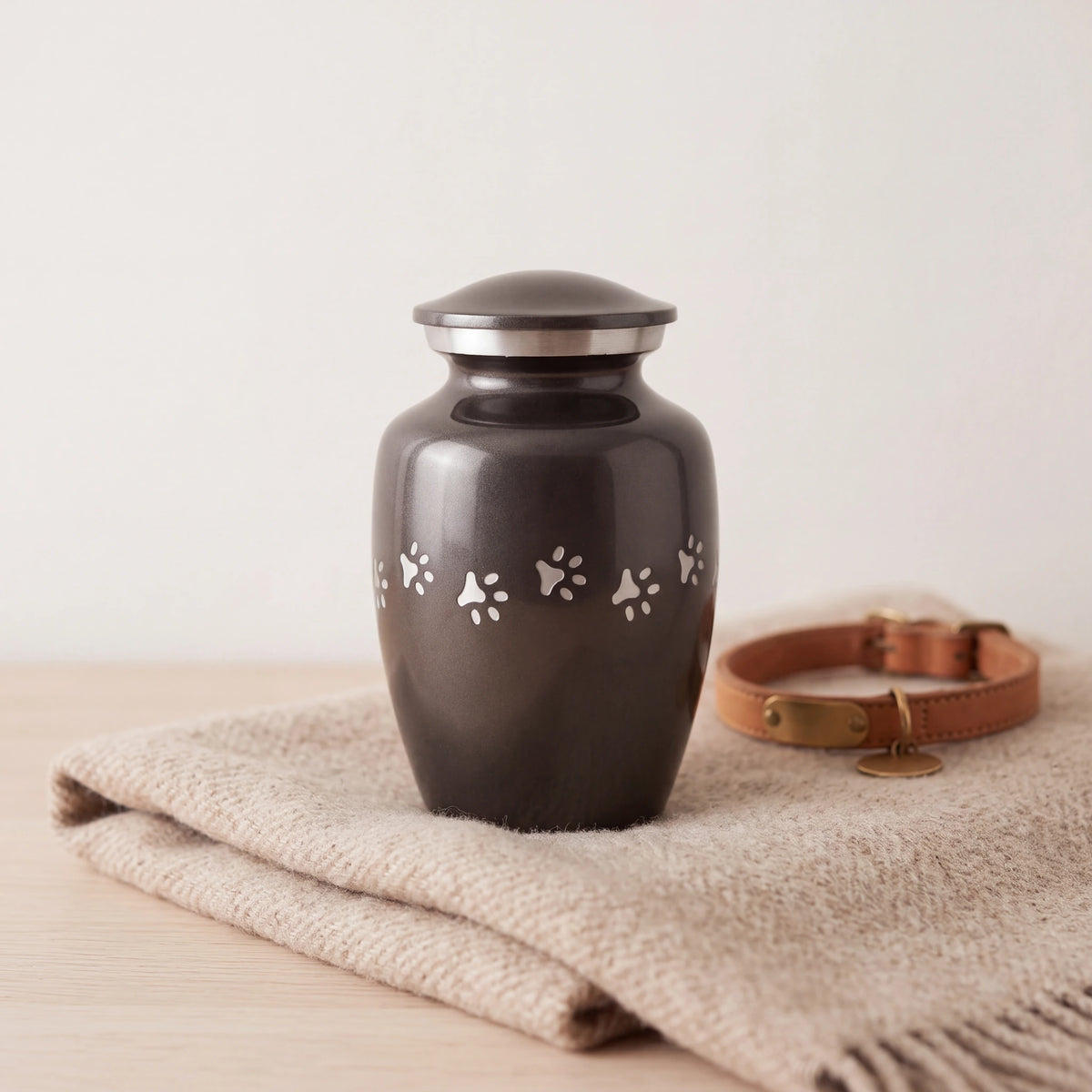 Pawprint-Pet-Urn-for-Ashes-in-Graphite-Silver-Small-pet_blanket_fold