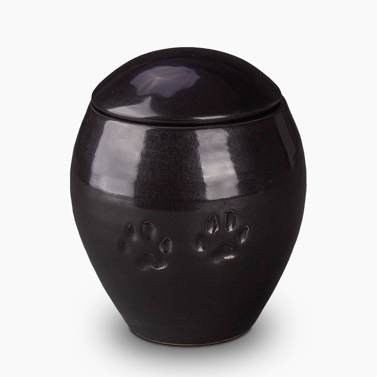 Pawprints Pet Urn for Ashes in Black Large