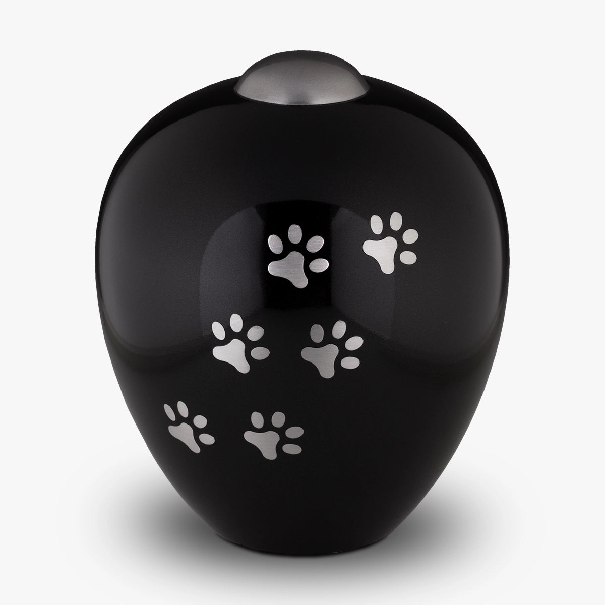 Pawprints Pet Urn for Ashes in Black and Silver Large