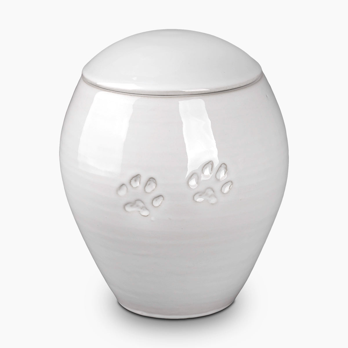 Pawprints Pet Urn for Ashes in White Extra Large
